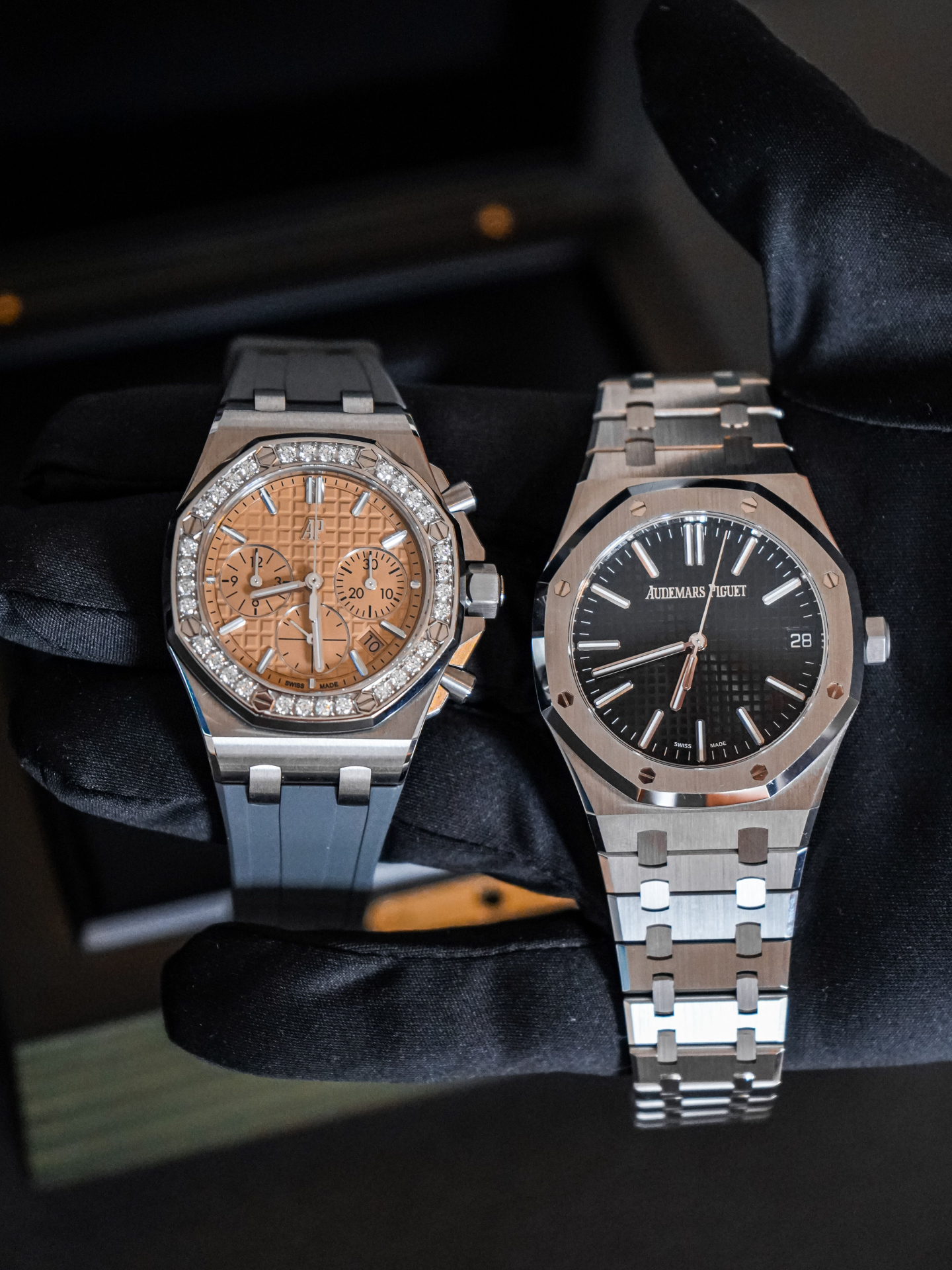 Watchmaker inspecting timepiece