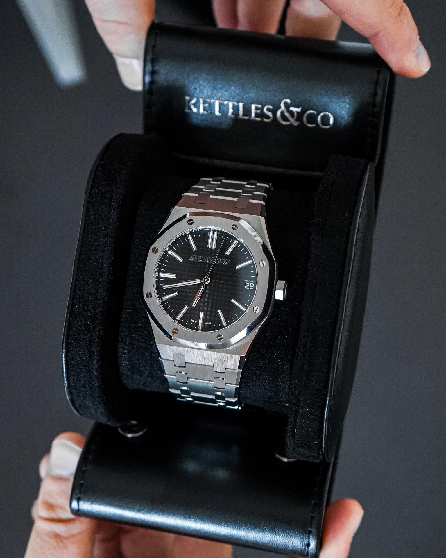 Luxury watch on display